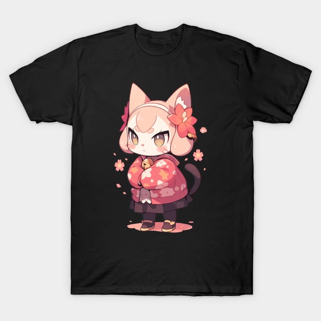 Anime Cat Girl T-Shirt by difrats